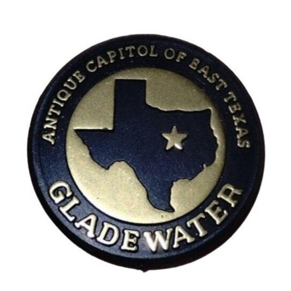 Gladewater Antique Capitol East Texas Round Collectible Plastic Hat Lapel Pin